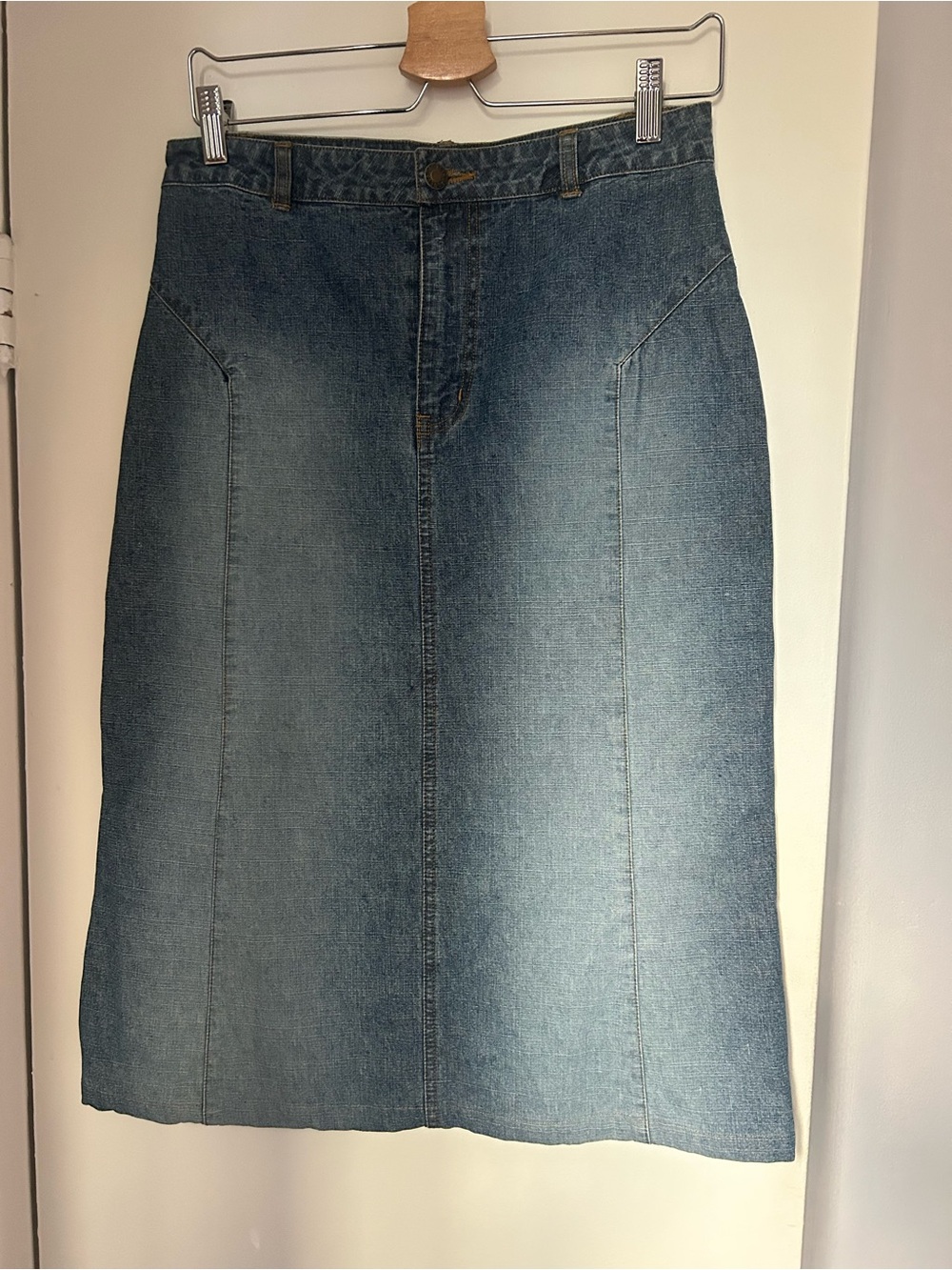 Vintage Denim A-Line Skirt - Blue